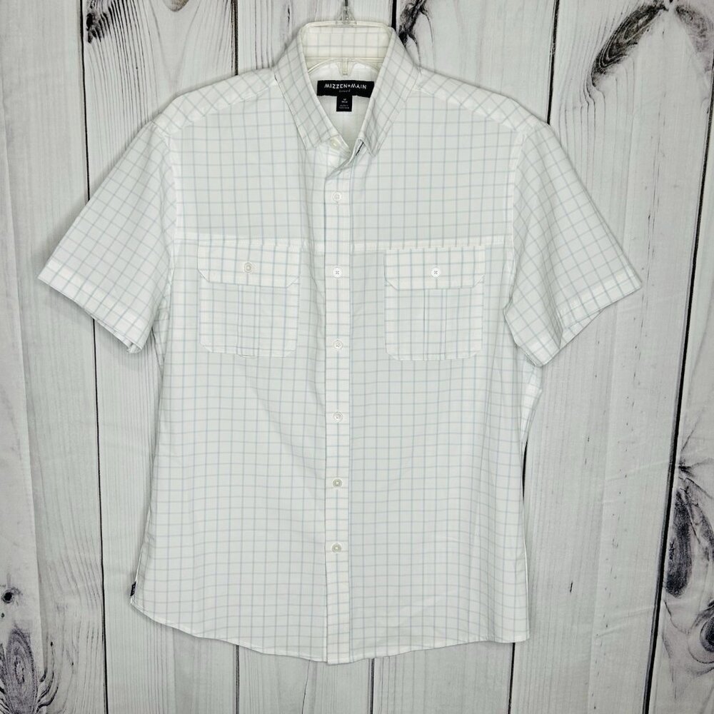 Mizzen + Main Men's Leeward Trim Fit Short Sleeve Shirt Sz M Checked Vented